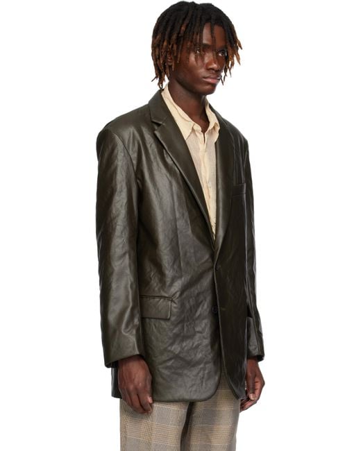 Dries Van Noten Black Coated Blazer for men