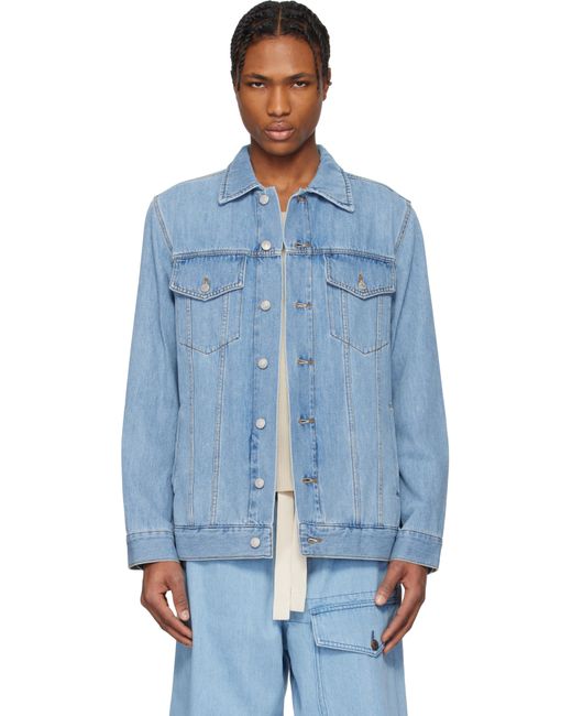 Dries Van Noten Blue Faded Denim Jacket for men