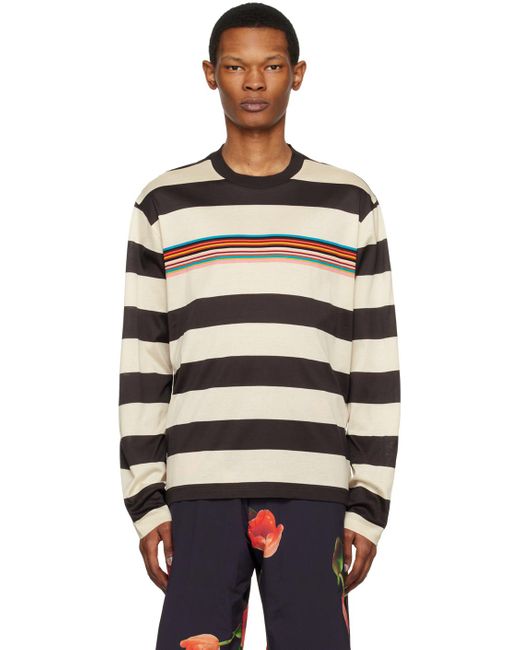 Pop Trading Co. Black Off- Paul Smith Edition Long Sleeve T-shirt for men