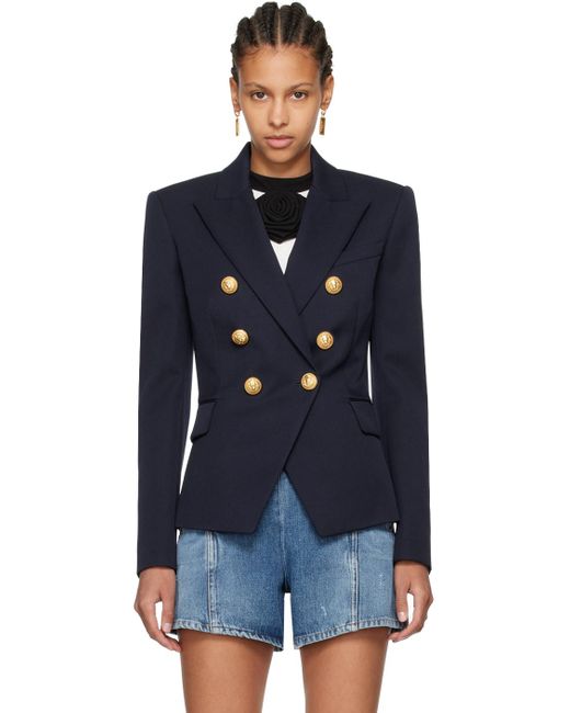 Balmain Black Double-breasted Blazer