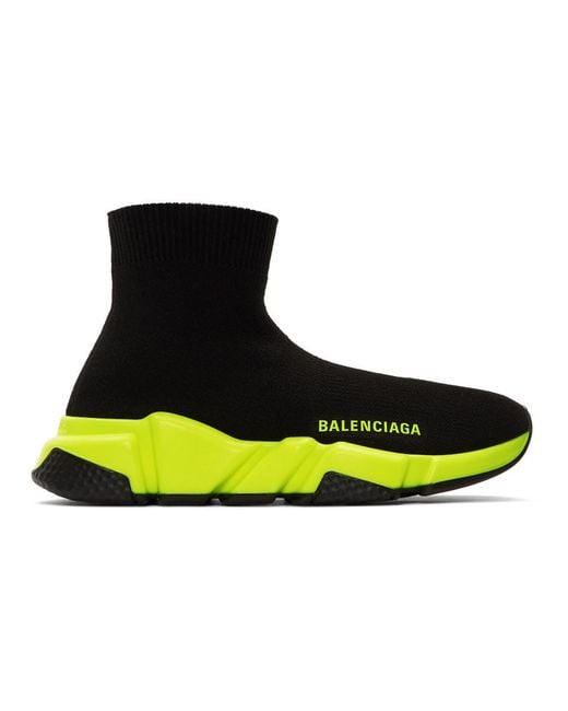 Balenciaga Black And Yellow Speed Sneakers