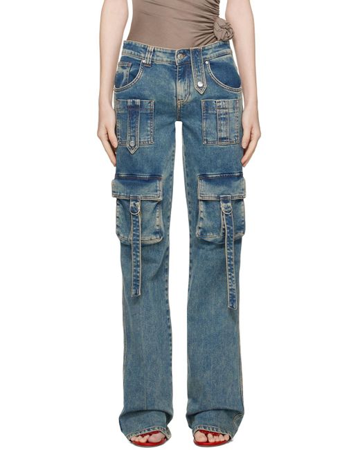 Blumarine Blue Cargo Pocket Jeans