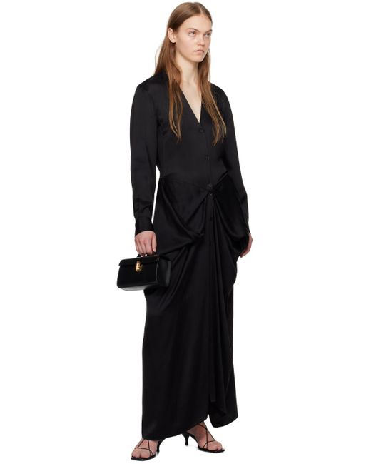 SAVETTE Black The Symmetry Leather Top Handle Bag