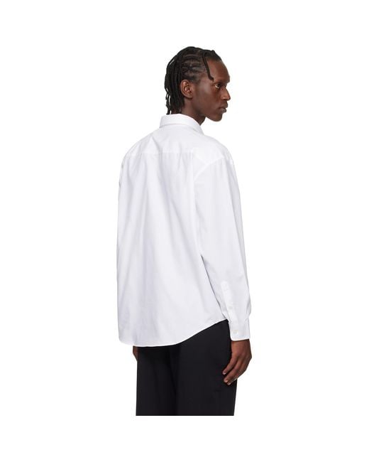 Boss White Embroidered-Logo Shirt for men