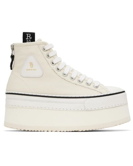 R13 Black Off- Courtney Platform High Top Sneakers