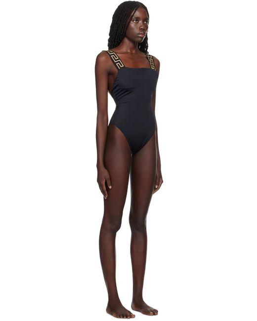 Maillot De Bain Noir À Motif À Clé Grecque Versace en coloris Black