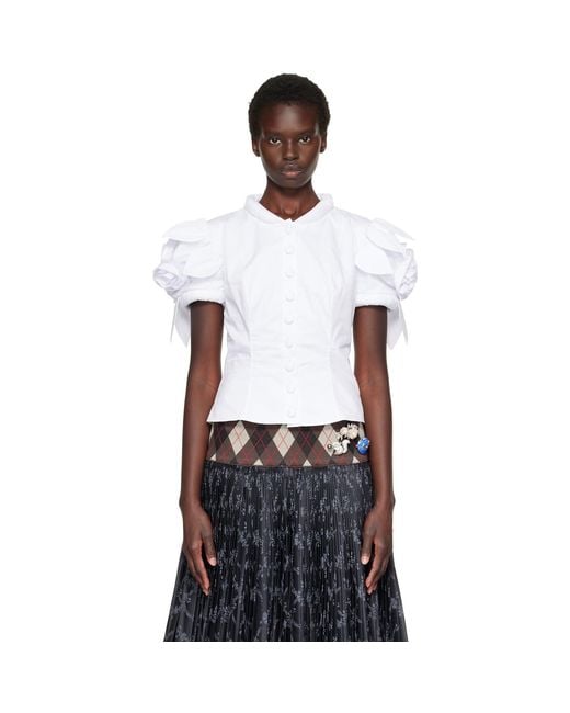 Chopova Lowena White Bluestocking Blouse