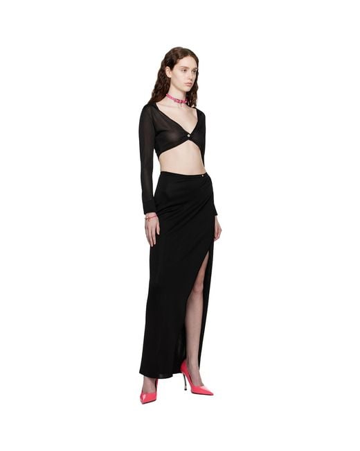 Versace Black Vented Maxi Skirt
