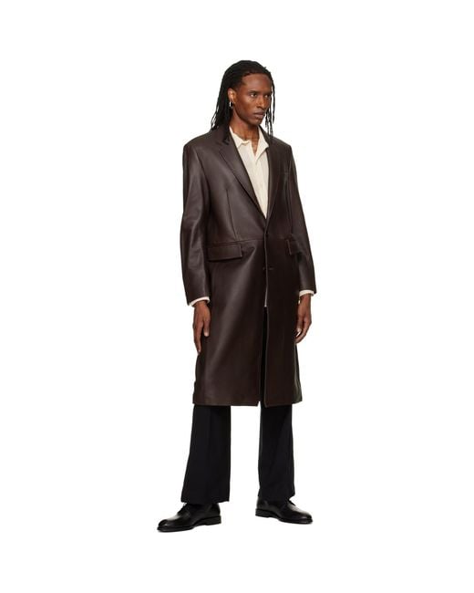 TONYWACK Black Lambskin Leather Single Coat for men