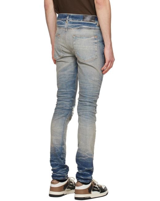Amiri Blue Mx1 Bandana Jeans for men