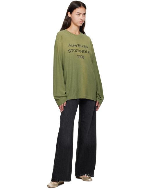 T-Shirt Décontracté Vert À Logo Acne en coloris Green