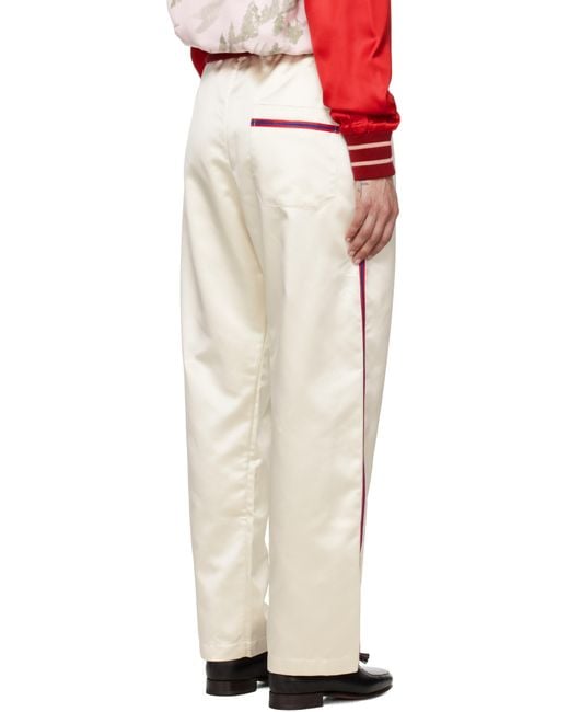 Bode White Off- Redtail Pajama Trousers