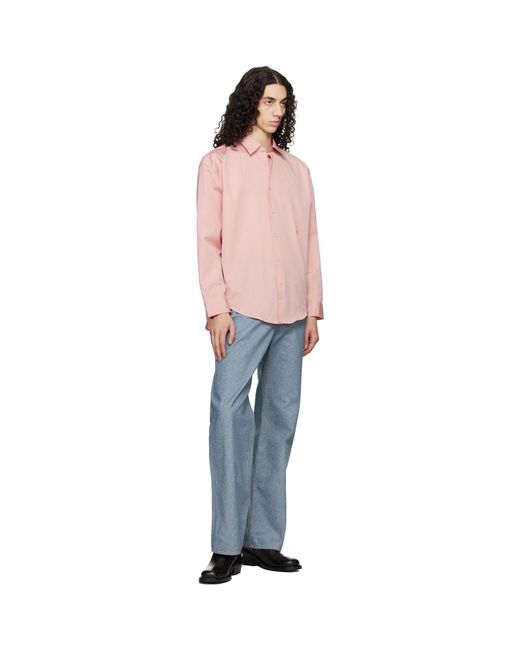 Boss Pink Relaxed-Fit Cotton Poplin Shirt for men