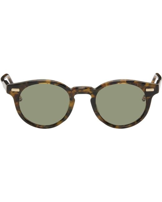 Thom Browne Green Acetate Round Sunglasses for men