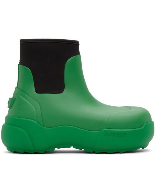 Ambush Rubber Chelsea Boots in Green for Men - Lyst