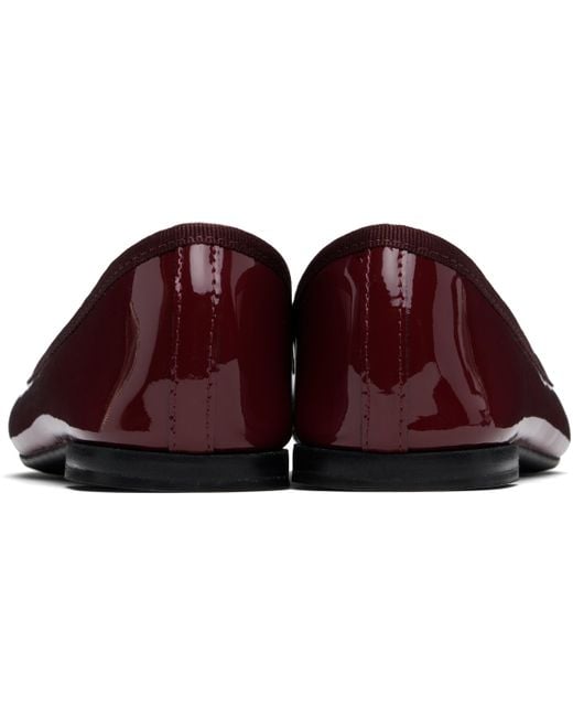 Repetto Black Ssense Exclusive Burgundy Cendrillon Ballerina Flats