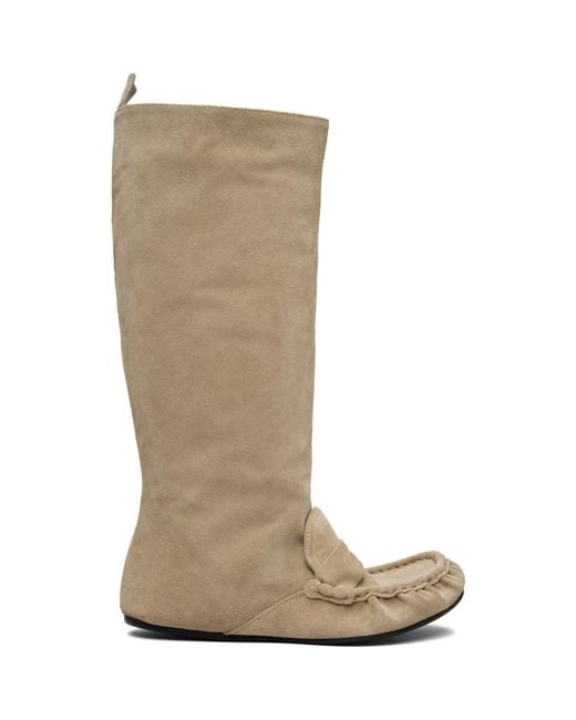 Acne Brown Slouch Saddle Tall Boots