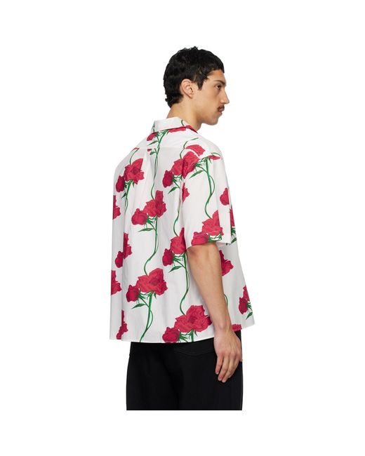 KENZO Red Off- Paris Archive Rose' Short Sleeve Shirt for men