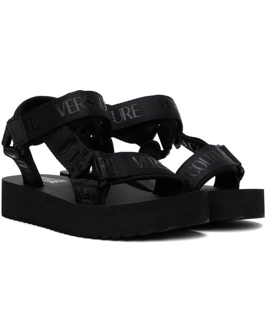 Versace Black Platform Flat Sandals