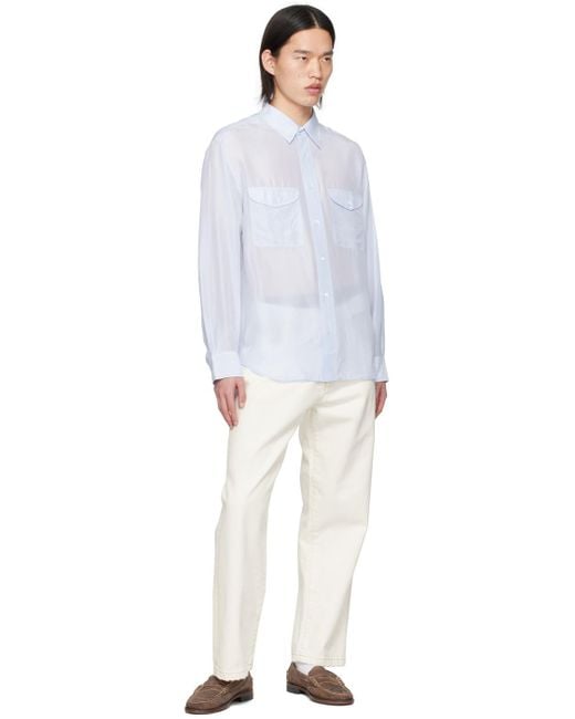 Mulberry White Flap Pocket Shirt for men