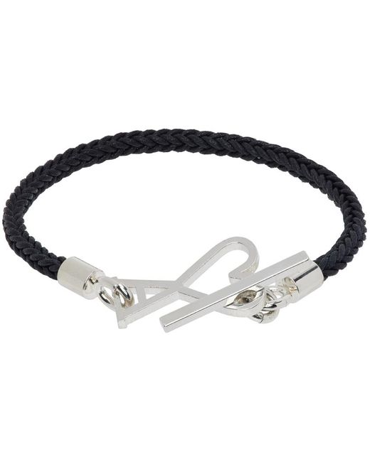 Bracelet noir et argenté en cordelette à ferrure à logo ami de cœur AMI en coloris Black