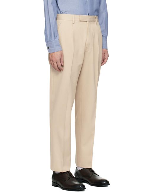 Zegna Multicolor Beige Pleated Trousers for men