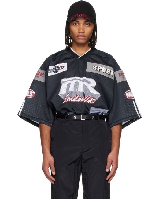 Martine Rose Black Oversized Hockey T-Shirt for men
