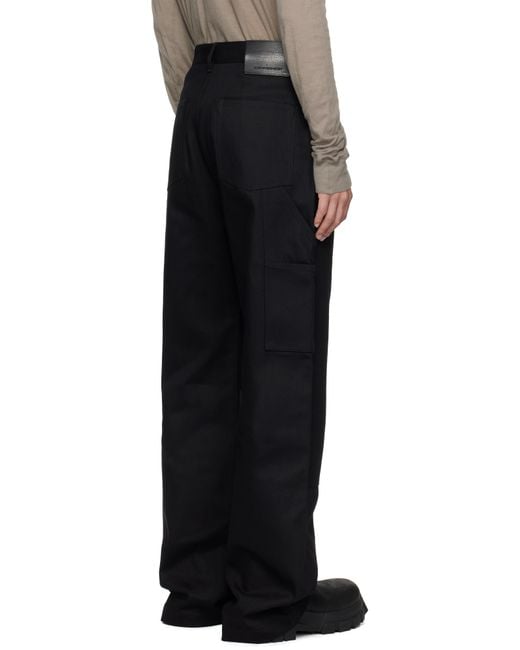 Rick Owens Black Hollywood Double Knee Geth Cut Jeans for men