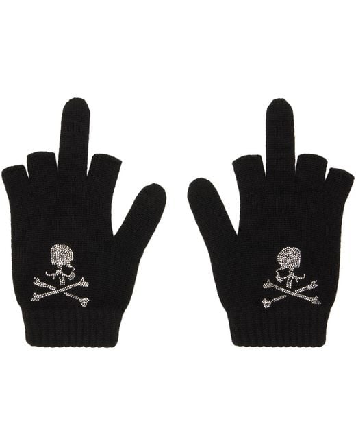Mastermind Japan Black Open Fingered Gloves for men