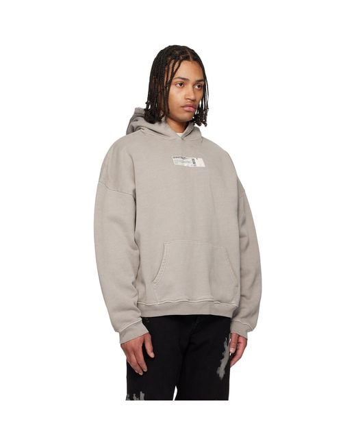 ALEXANDER DIGENOVA Gray 'Truth Serum' Shrunken Hoodie for men