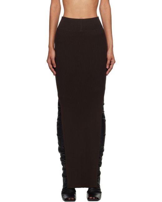 Rick Owens Black Concordians Sacriskirt Midi Skirt