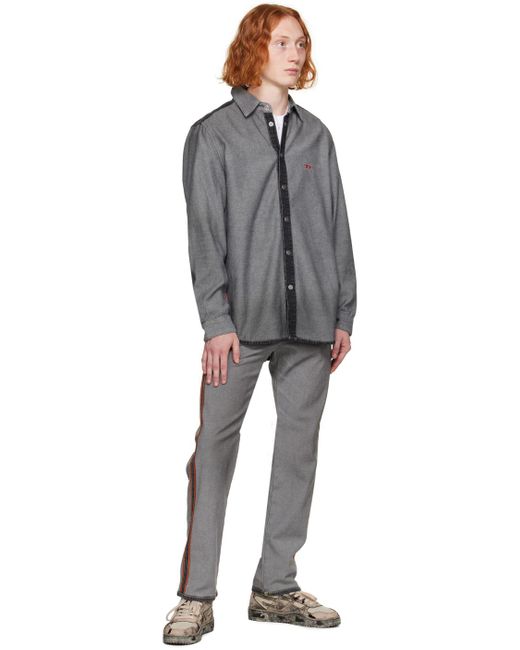 メンズ DIESEL D-simply-sp1-s デニムシャツ Black