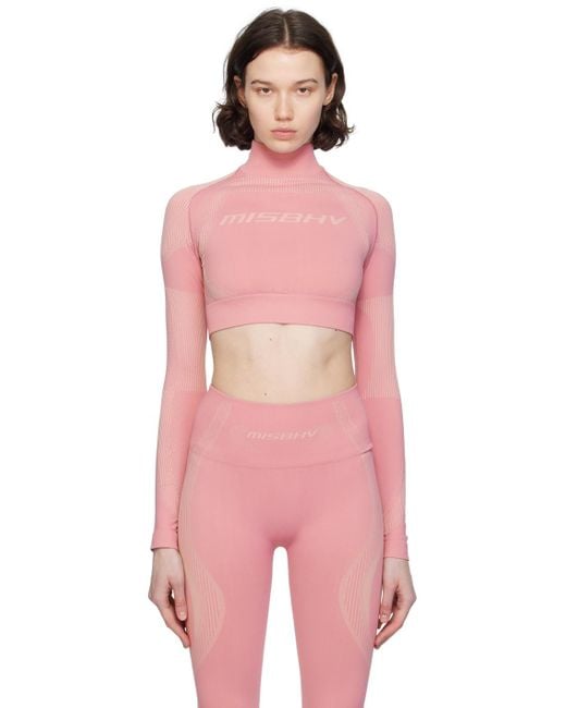 M I S B H V Pink Jacquard Top