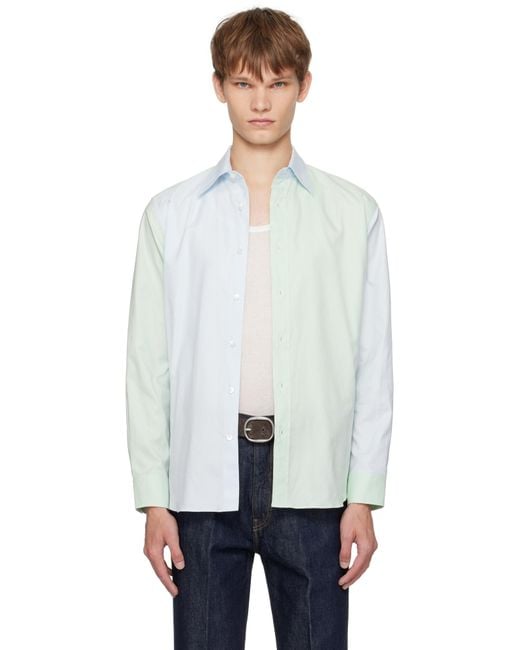 AURALEE Finx Ox Chambray Shirt in White for Men | Lyst UK
