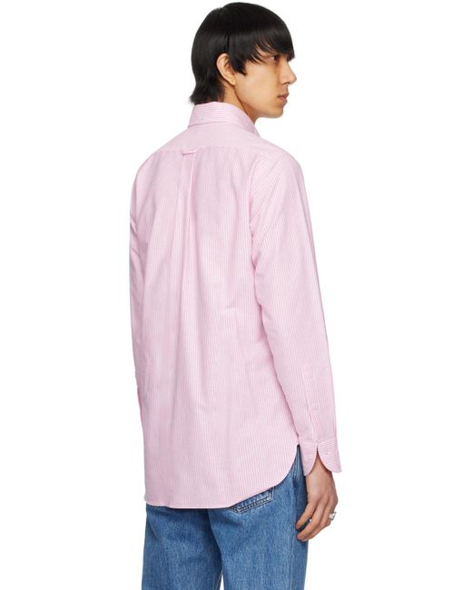 Chemise rose et blanc à rayures Drake's pour homme en coloris Pink