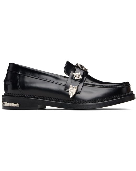 Toga Black Polished Leather Loafers