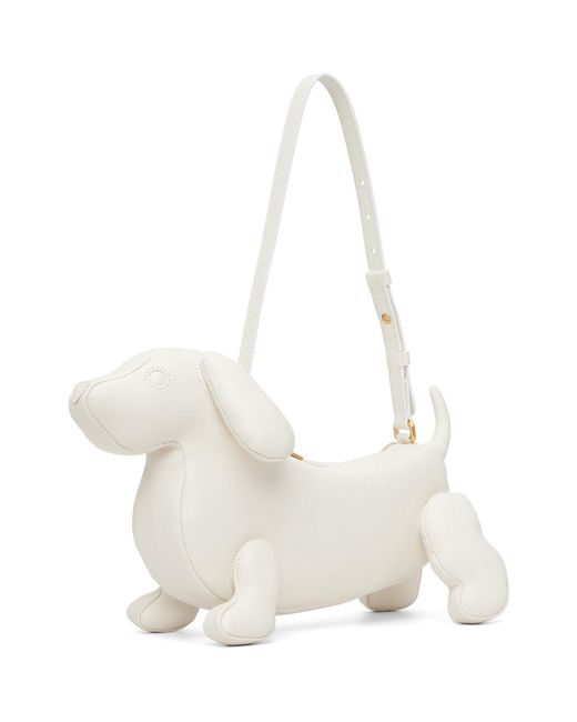 Thom Browne Natural Pebble Grain Baby Hector Shoulder Bag