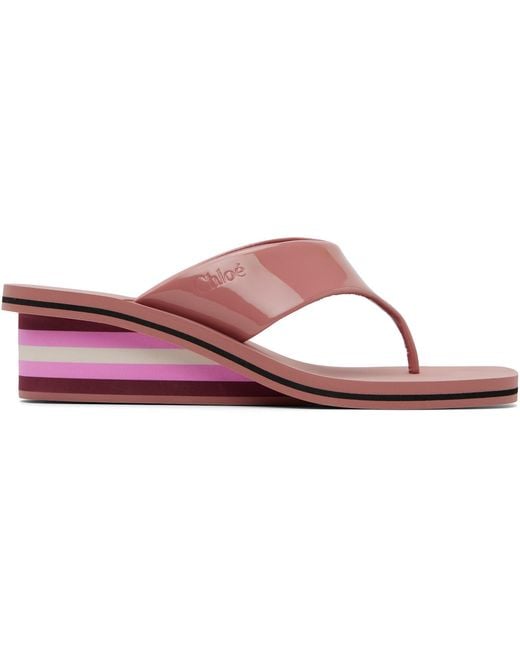 Chloé Pink Swimming Cool Wedge Sandals