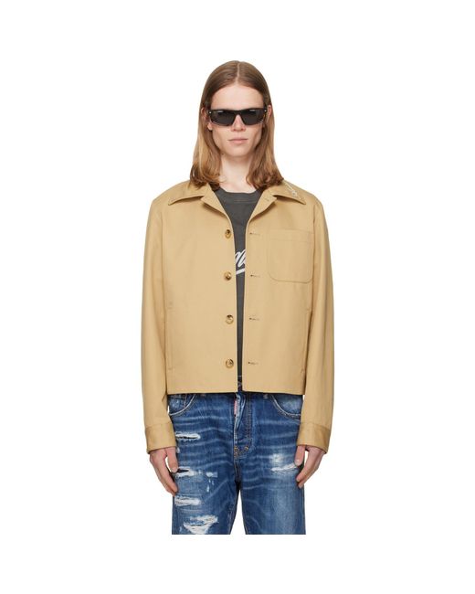 Amiri Natural Script Collar Shirt Jacket for men