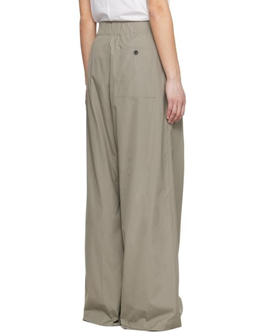 Dries Van Noten Brown Wide Pleated Trousers