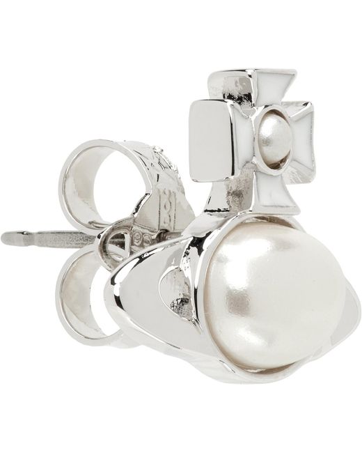 Vivienne Westwood White Gaby Single Stud Earring for men