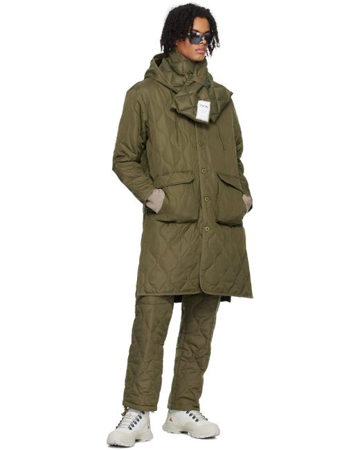 Taion Green Hooded Down Coat for men