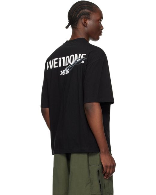 we11done Black Wave T-Shirt for men