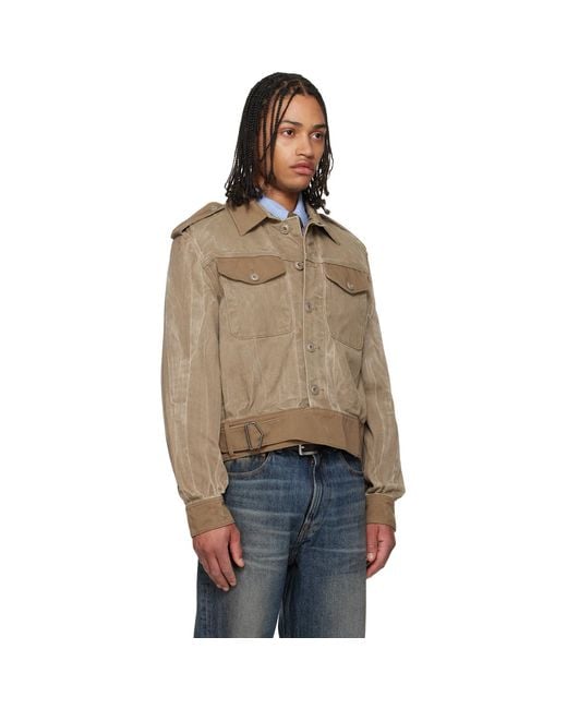 Our Legacy Blue Khaki Battle Denim Jacket for men