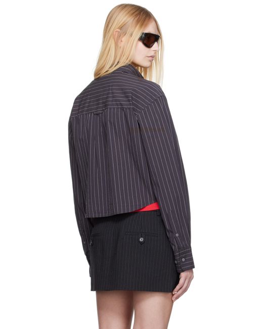 Acne ブラック ジャカード ピンストライプ シャツ Black
