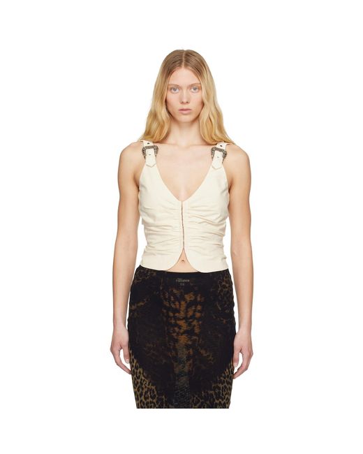 Versace Jeans Couture Black Baroque Buckle Ruched Vest