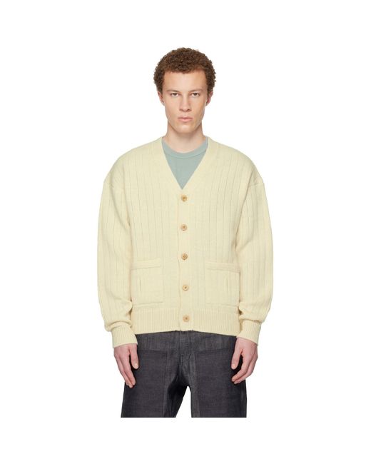 Visvim Natural Off- Knit Cardigan for men