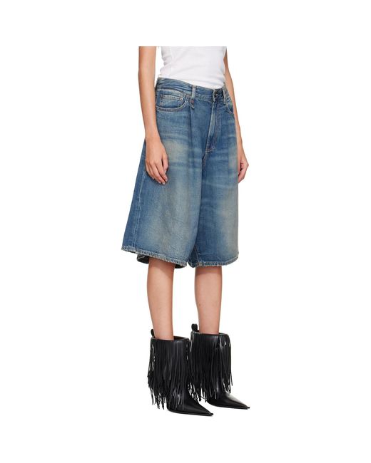 R13 Blue Jesse Denim Shorts