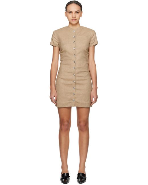 REMAIN Birger Christensen Black Tan Button Minidress