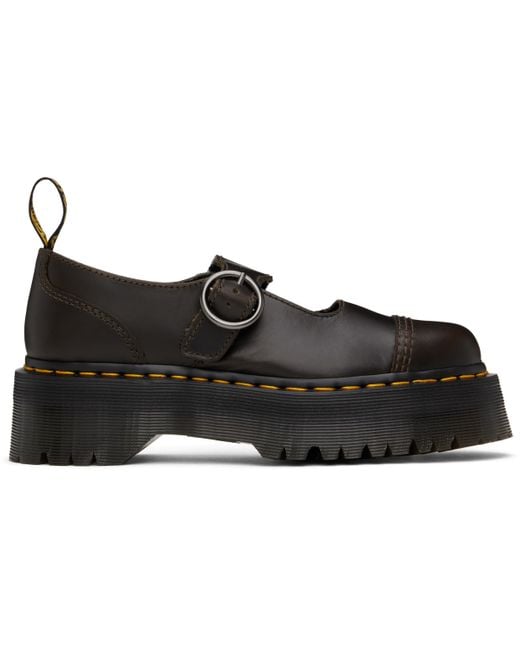 Dr. Martens Black Addina Orleans Leather Platform Loafers